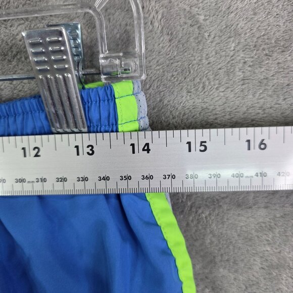 Womens Nike Dri Fit Blue & Neon Green Trim Running Shorts 3.5" Inseam Size M - Picture 9 of 12